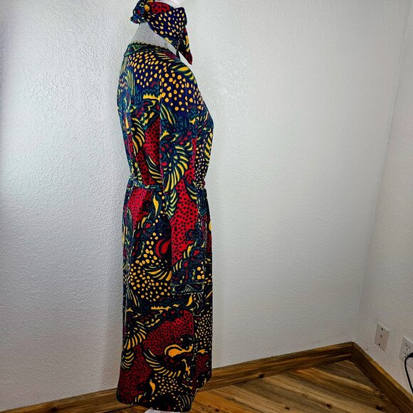 GOLDWORM Rare Vintage 70's Modern Art Italian Wool Dress - Picture 3 of 14